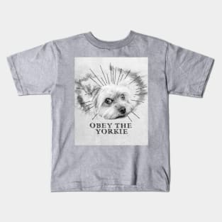 Funny Yorkie Design - Obey The Yorkie Kids T-Shirt